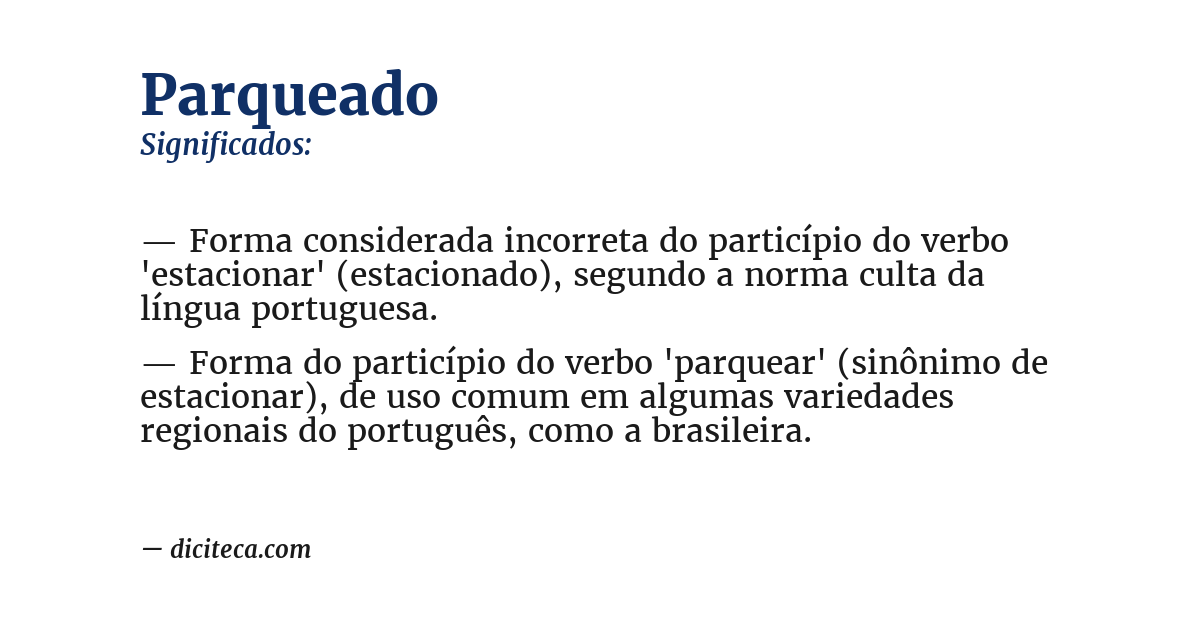 Significado de parqueado