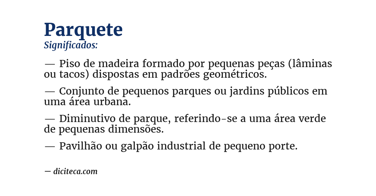 Significado de parquete