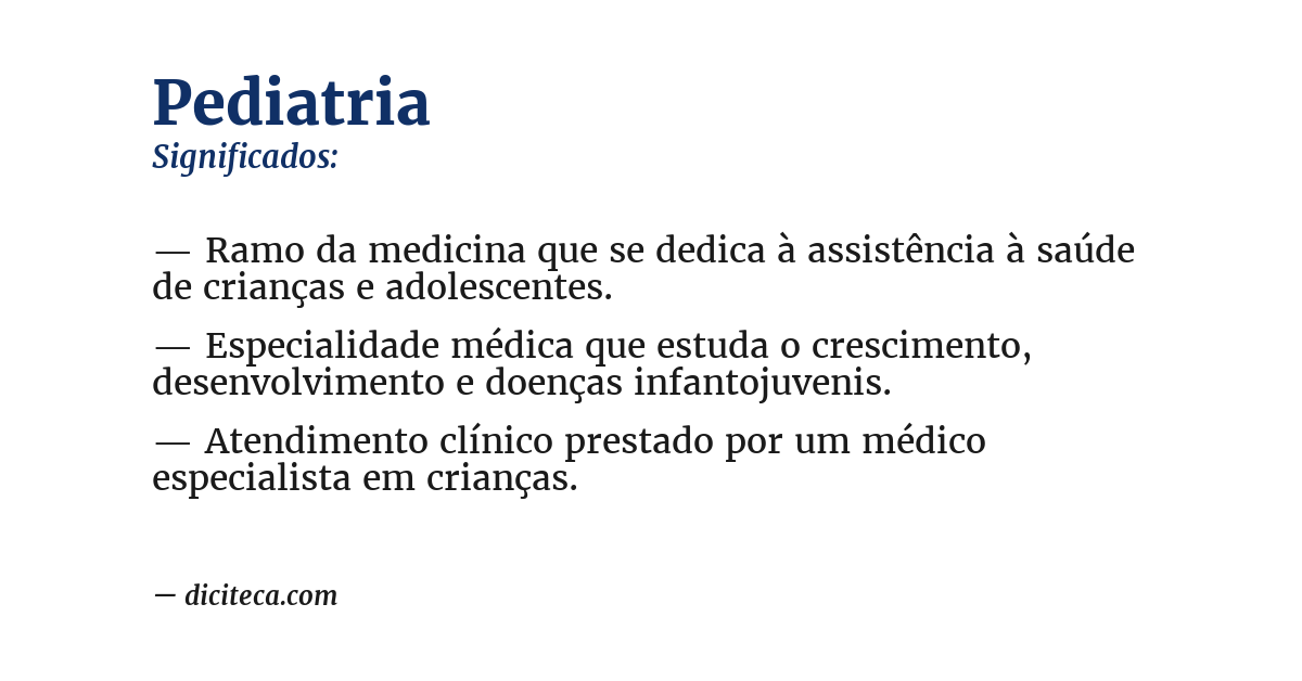 Significado de pediatria
