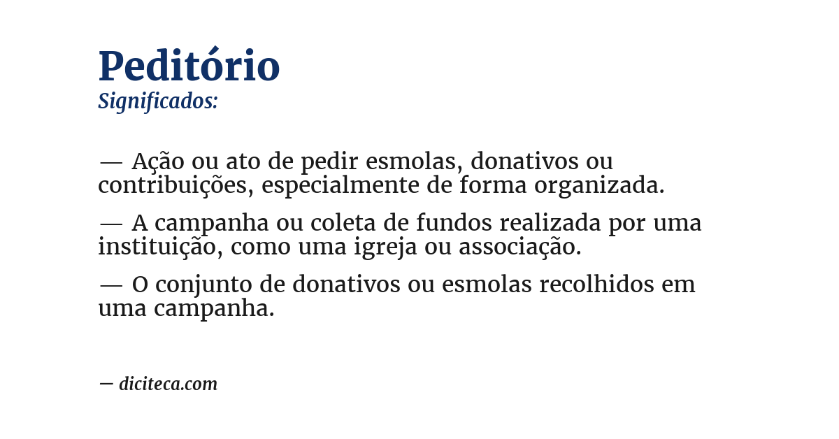 Significado de peditório