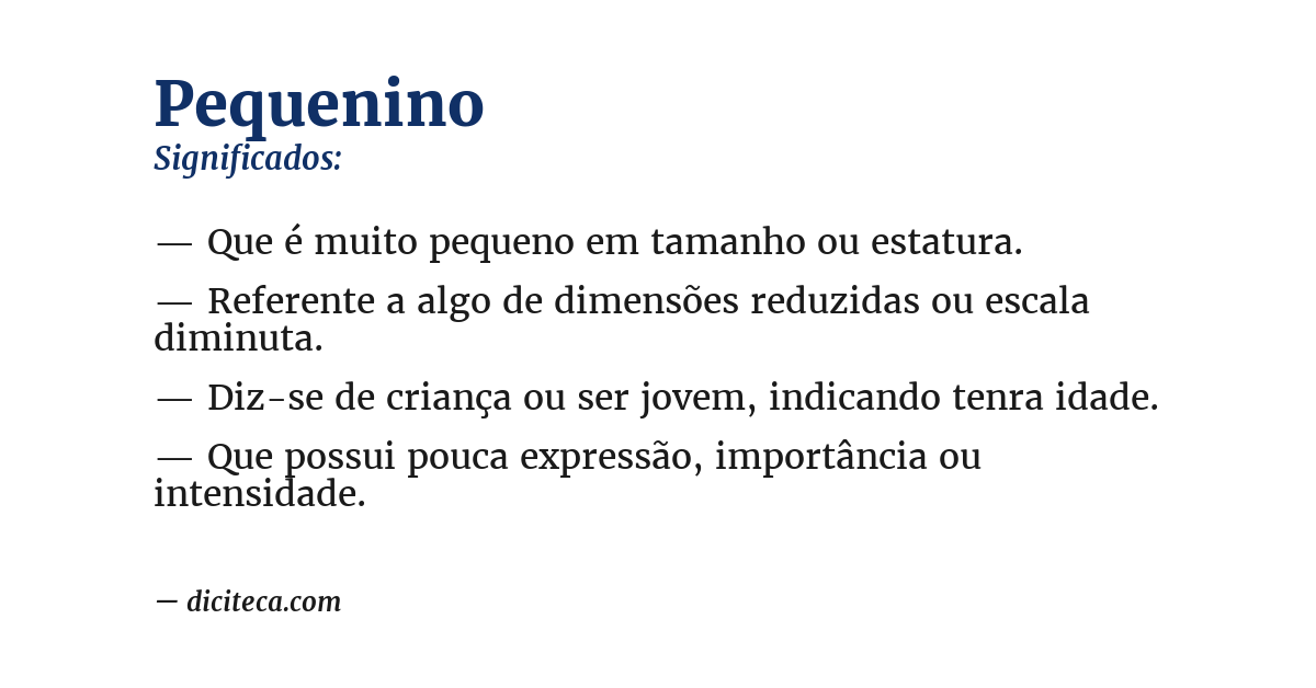 Significado de pequenino