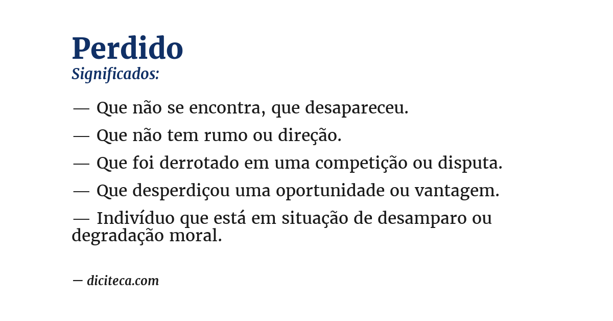 Significado de perdido