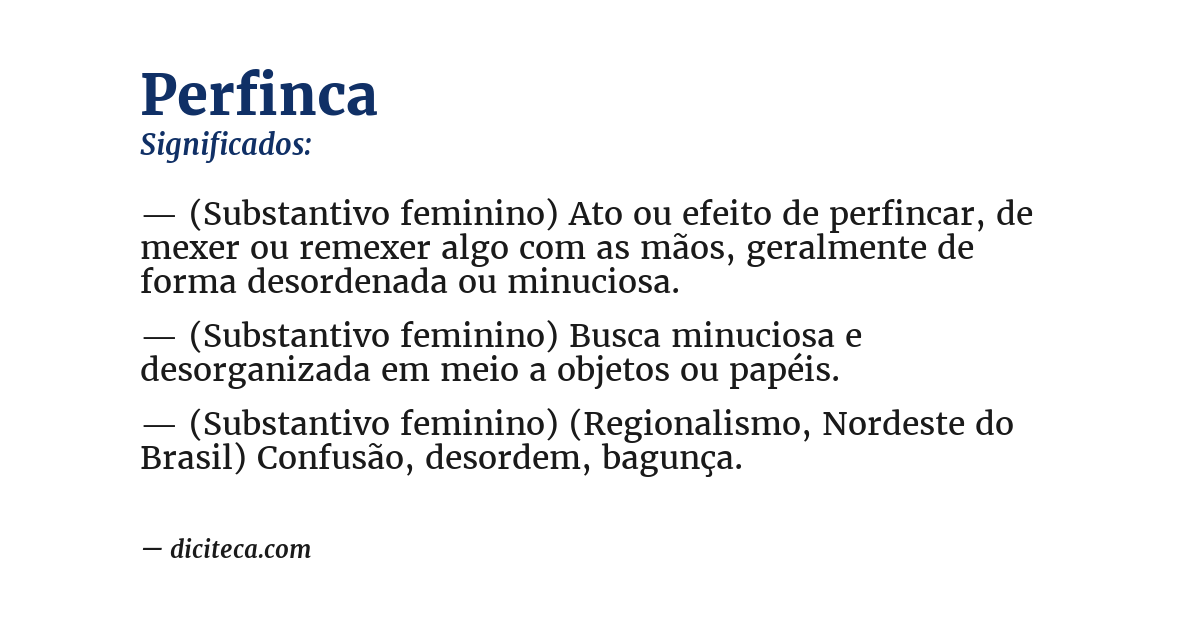 Significado de perfinca