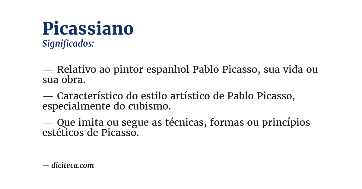Significado de picassiano