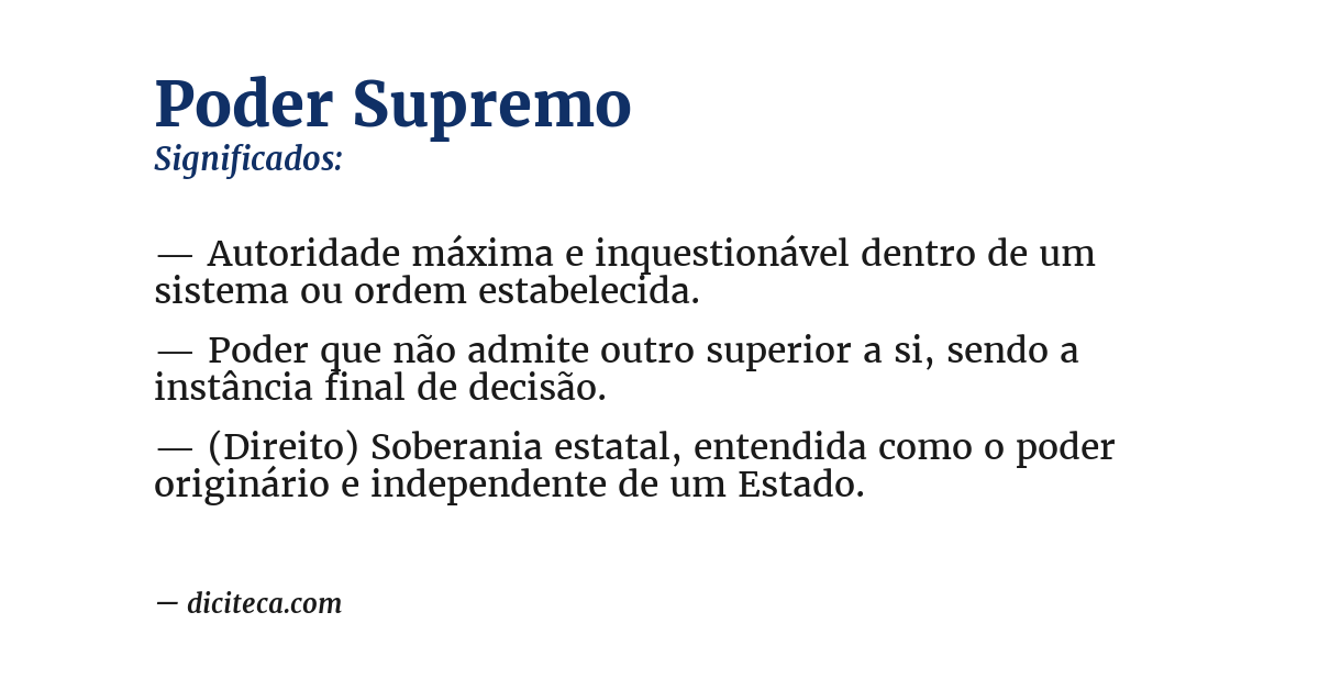 Significado de poder supremo
