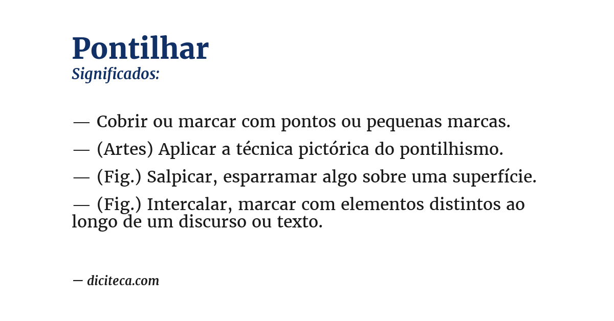 Significado de pontilhar