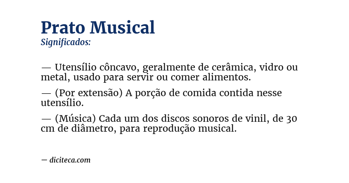 Significado de prato musical
