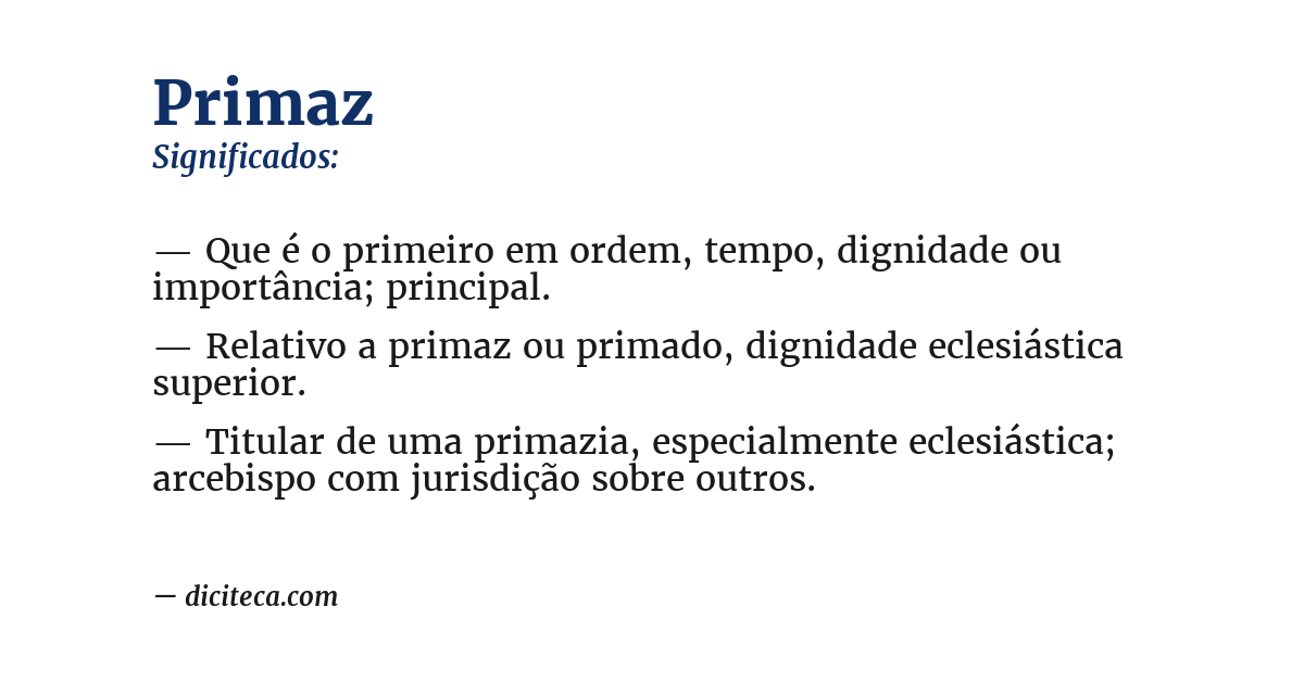 Significado de primaz