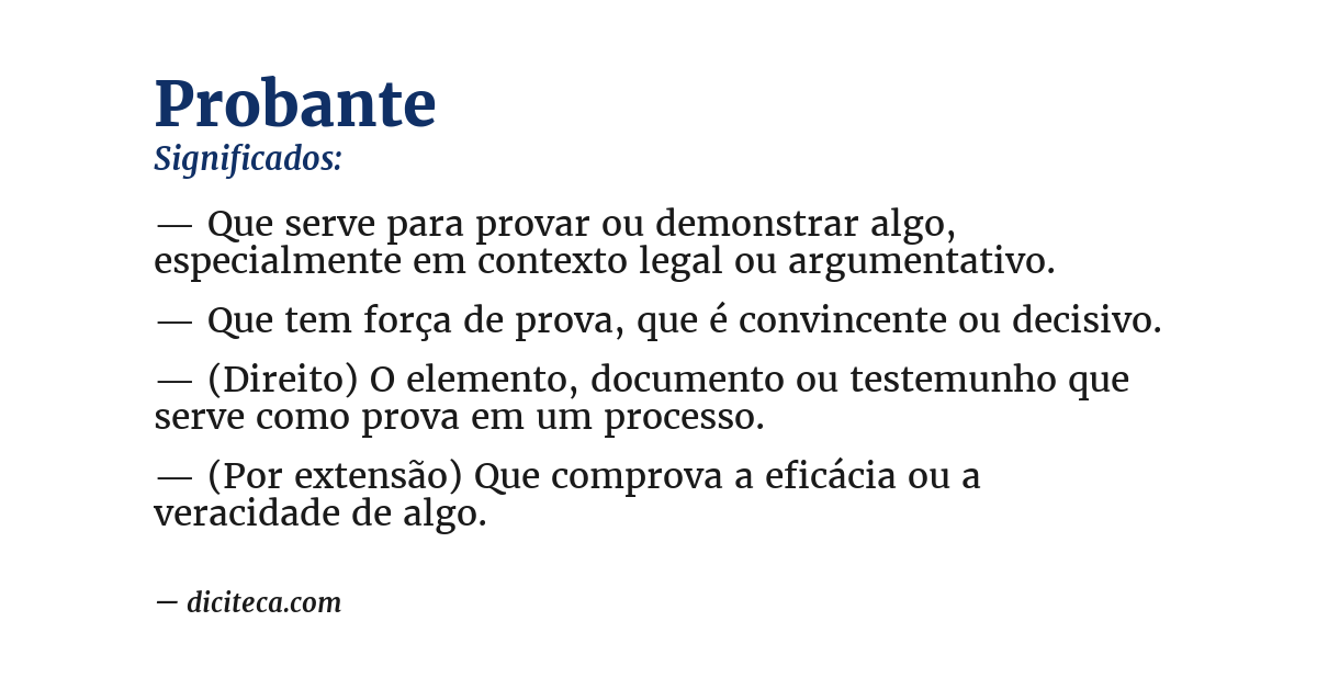 Significado de probante