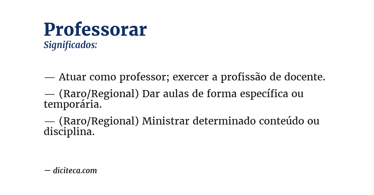 Significado de professorar