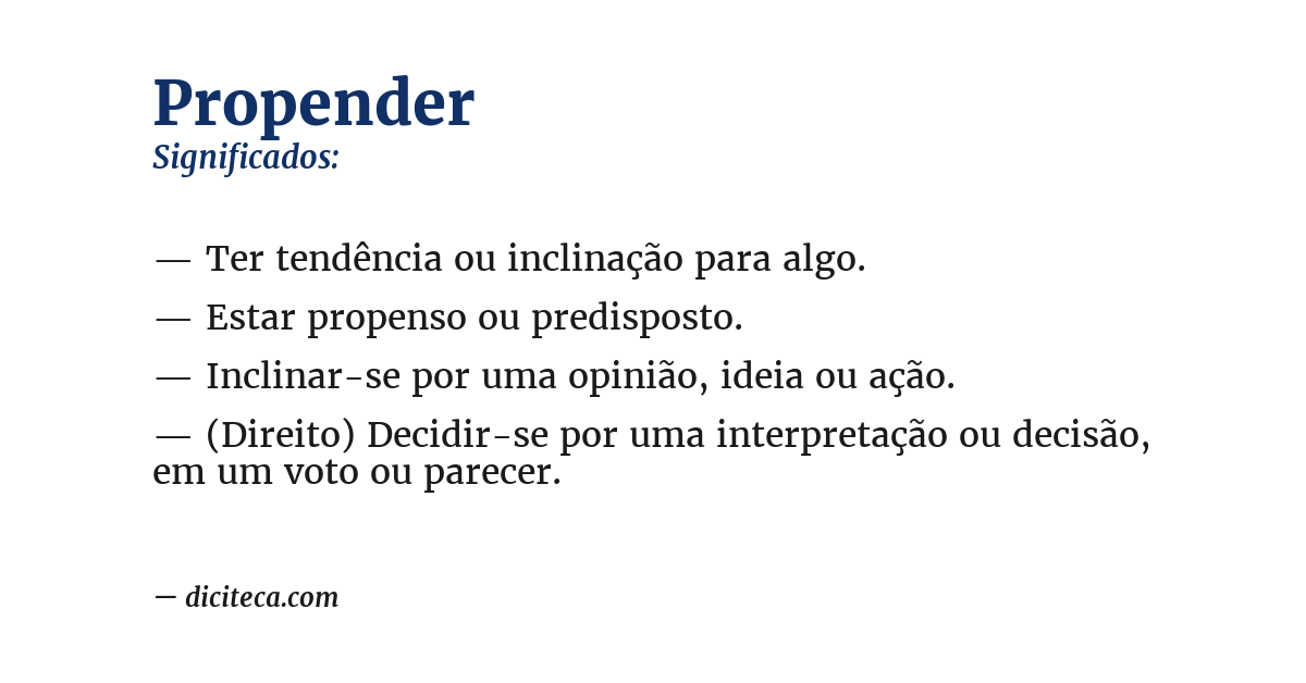 Significado de propender