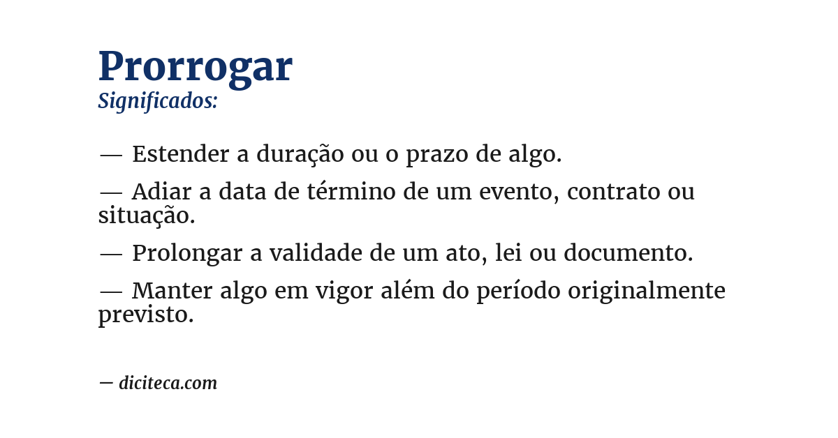 Significado de prorrogar