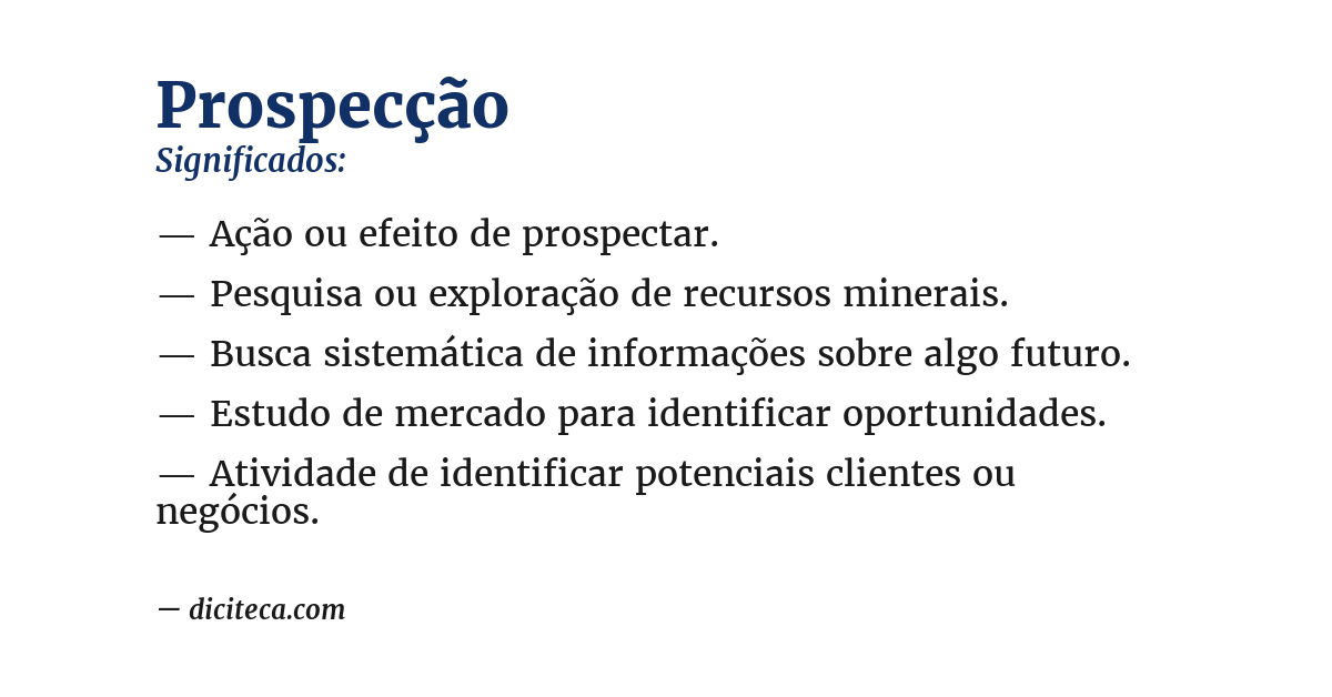Significado de prospecção
