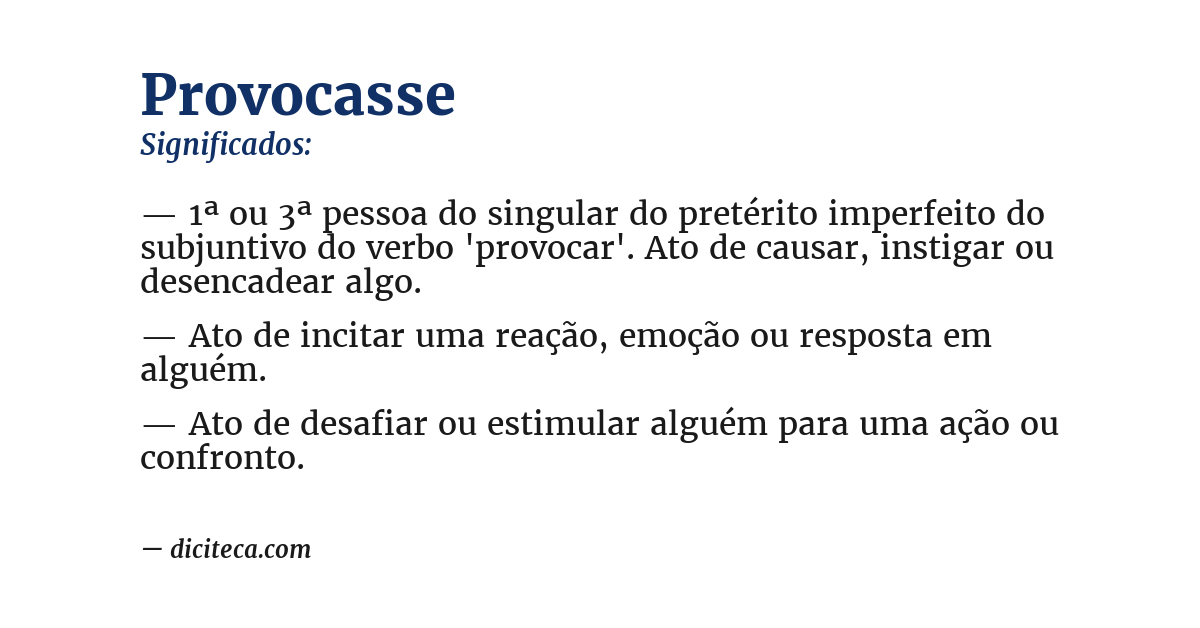 Significado de provocasse