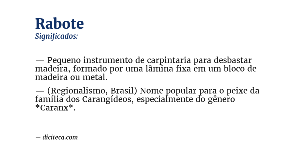 Significado de rabote