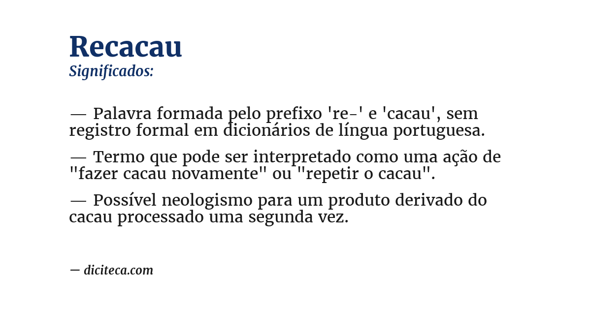 Significado de recacau