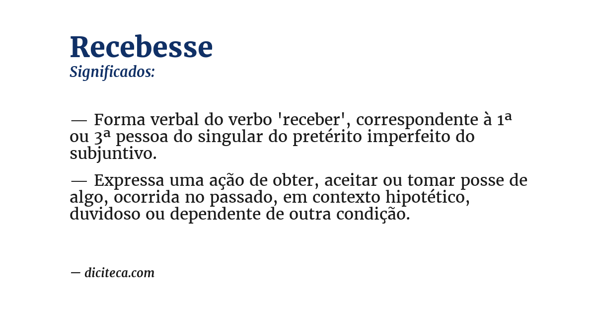 Significado de recebesse
