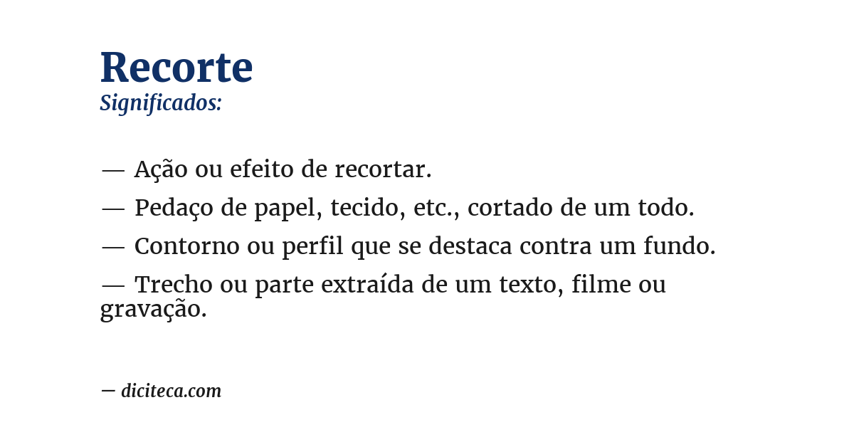 Significado de recorte