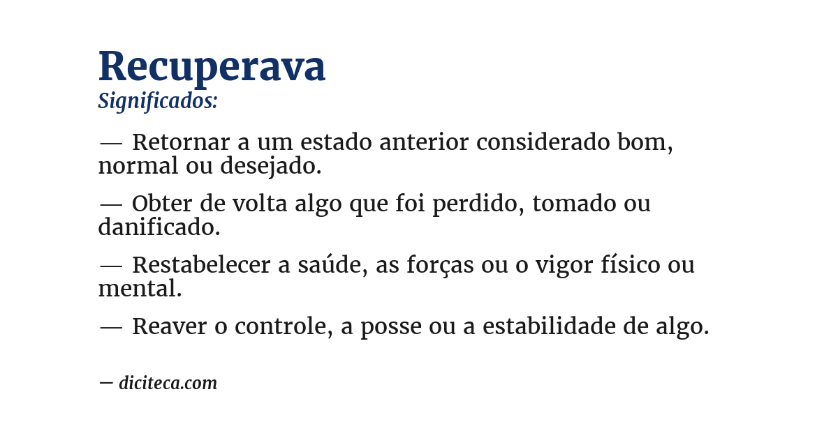 Significado de recuperava