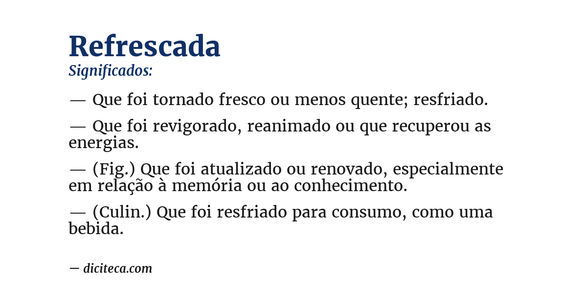 Significado de refrescada