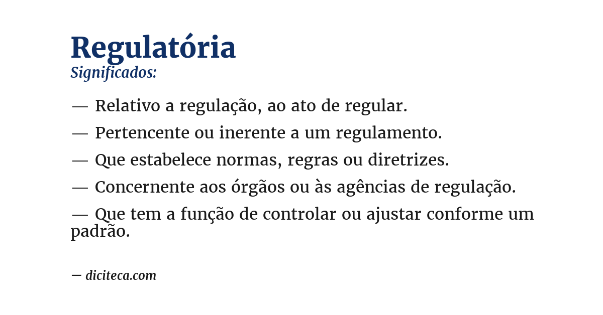 Significado de regulatória