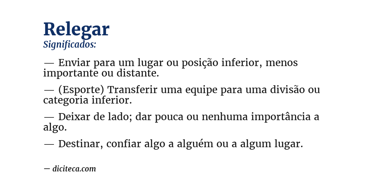 Significado de relegar