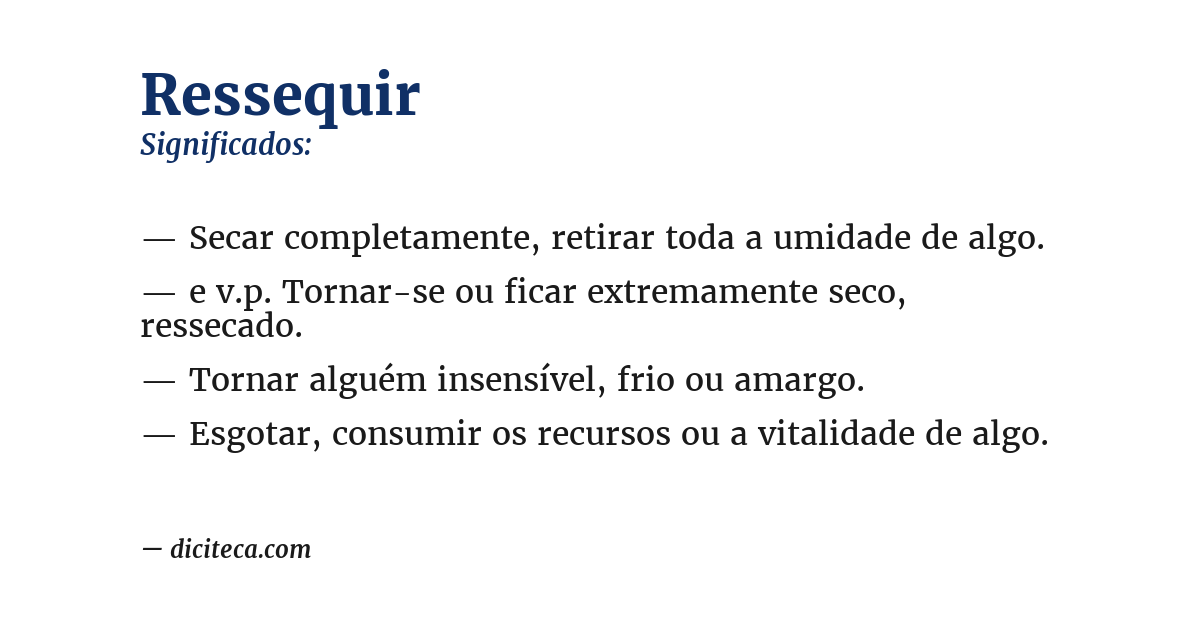Significado de ressequir