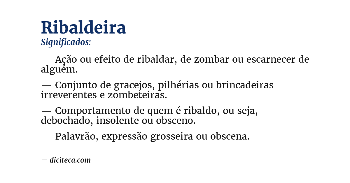 Significado de ribaldeira