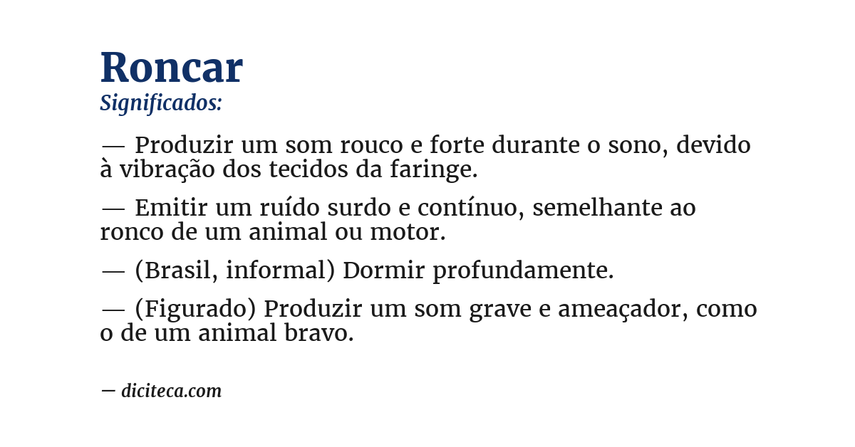 Significado de roncar