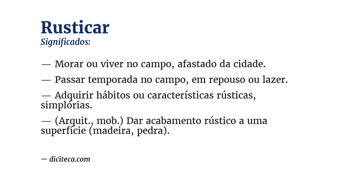Significado de rusticar