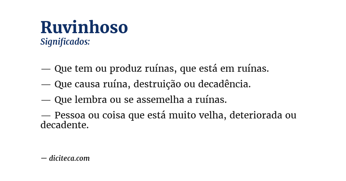 Significado de ruvinhoso