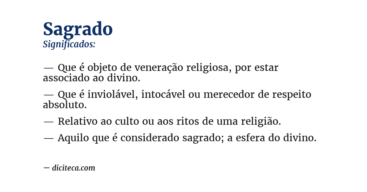 Significado de sagrado