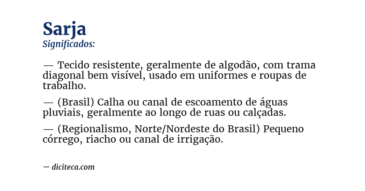 Significado de sarja