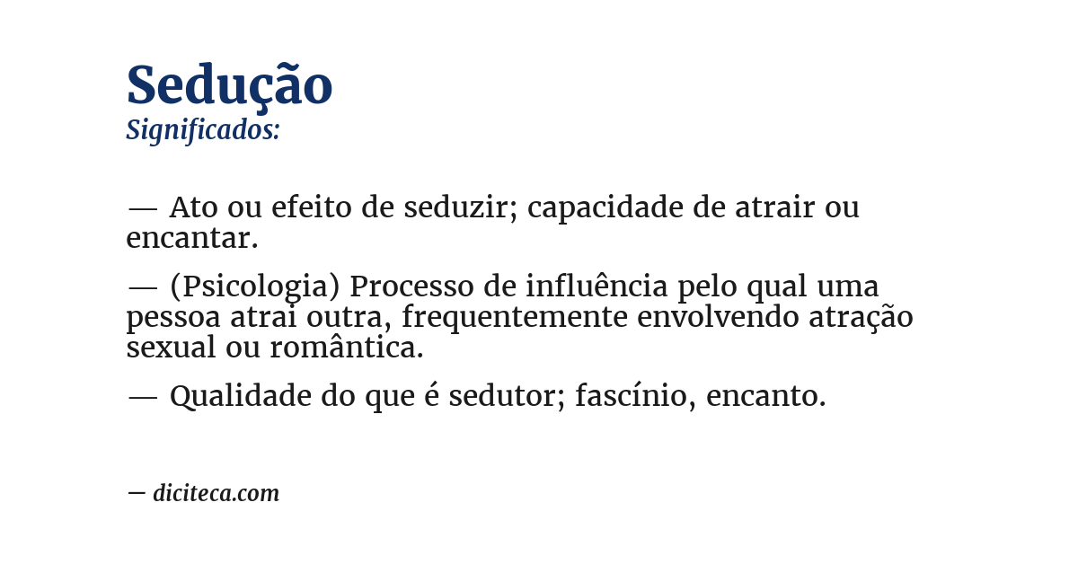 Significado de sedução