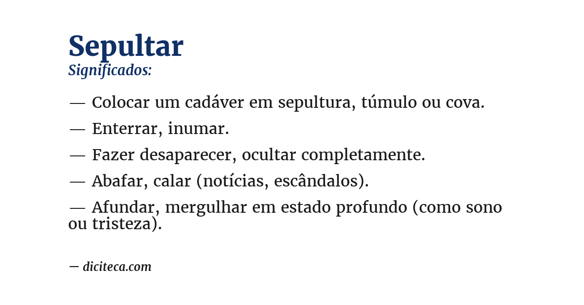 Significado de sepultar