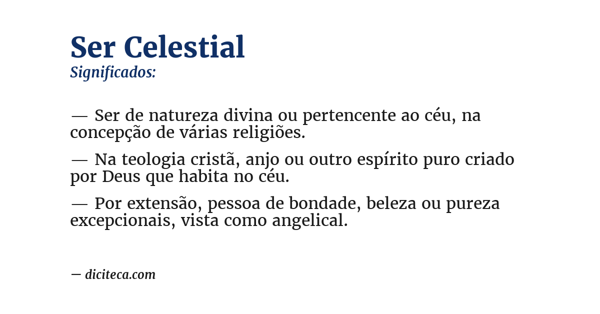 Significado de ser celestial