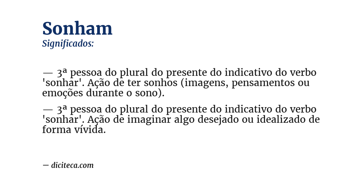 Significado de sonham