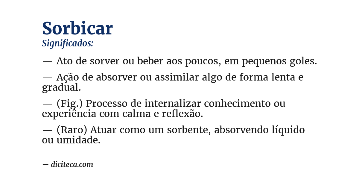 Significado de sorbicar