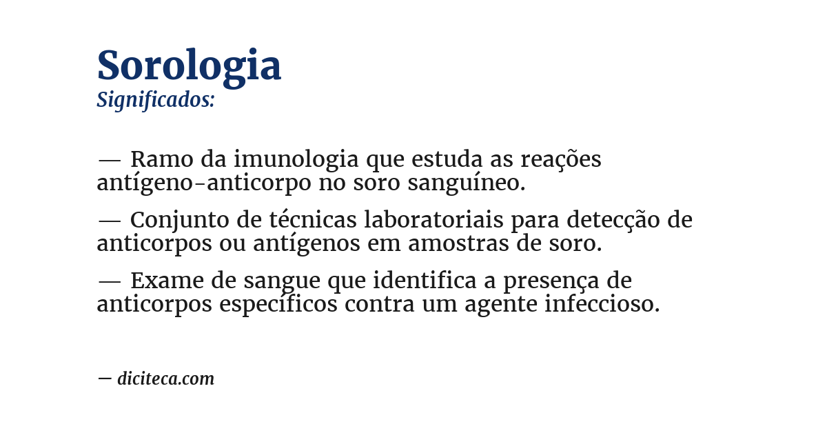 Significado de sorologia