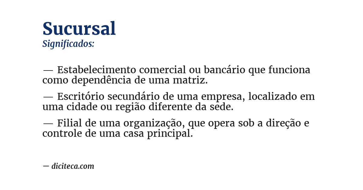 Significado de sucursal