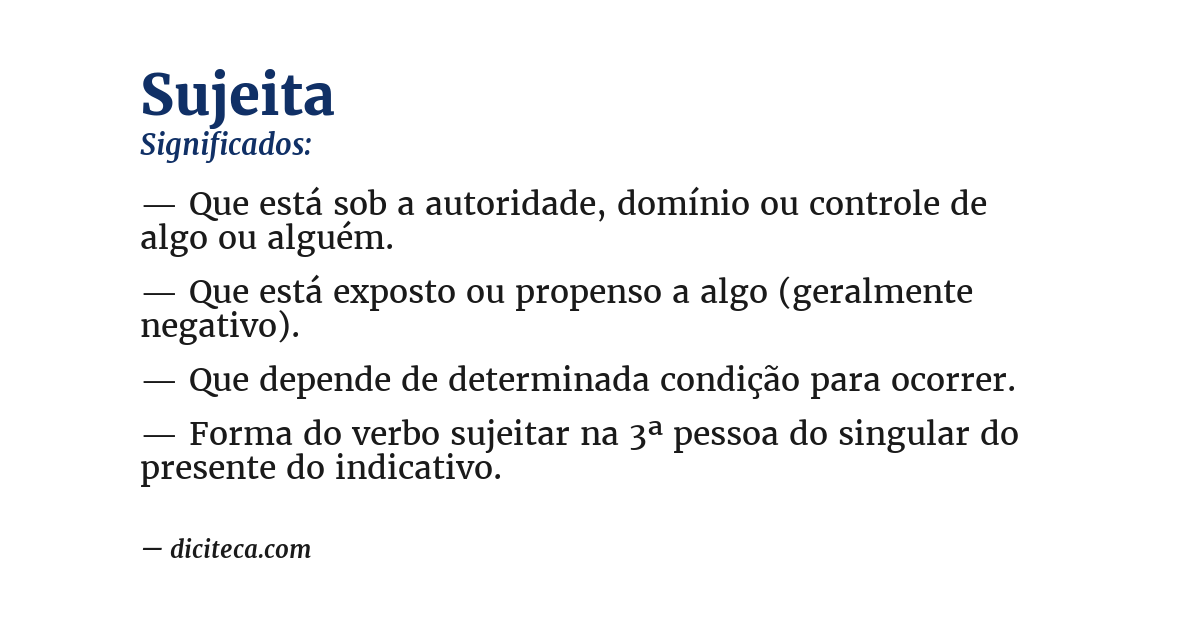 Significado de sujeita