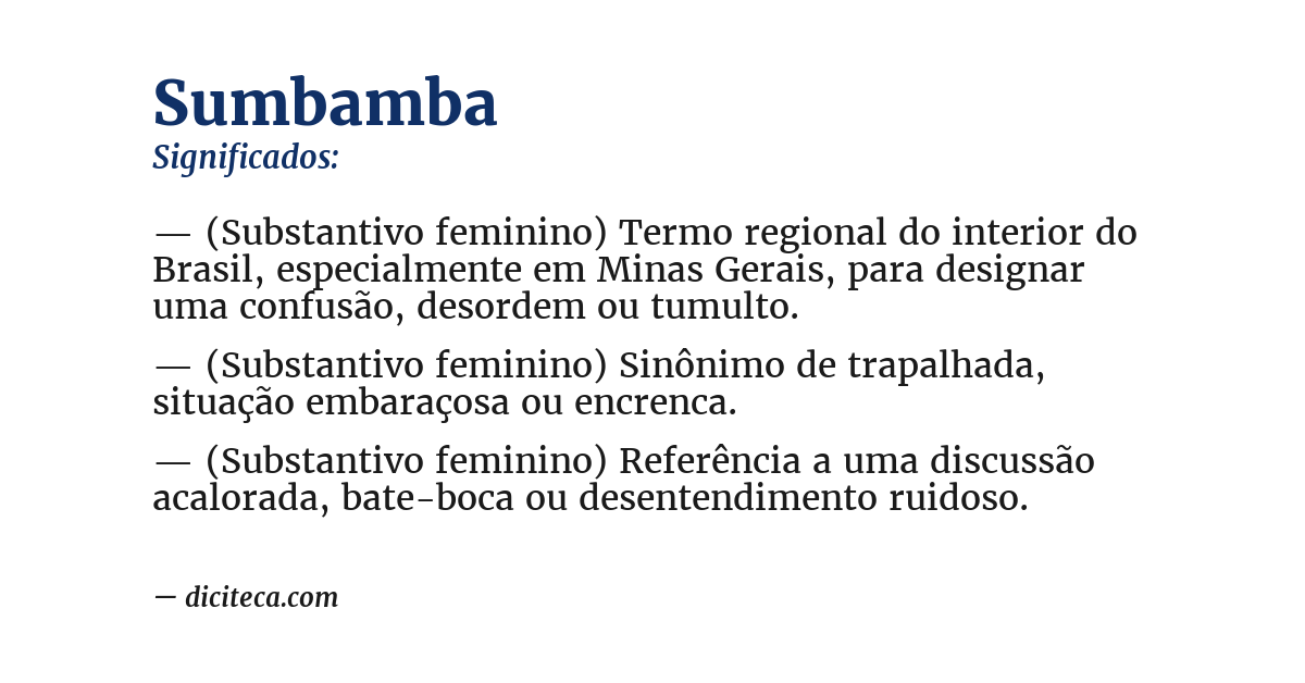 Significado de sumbamba