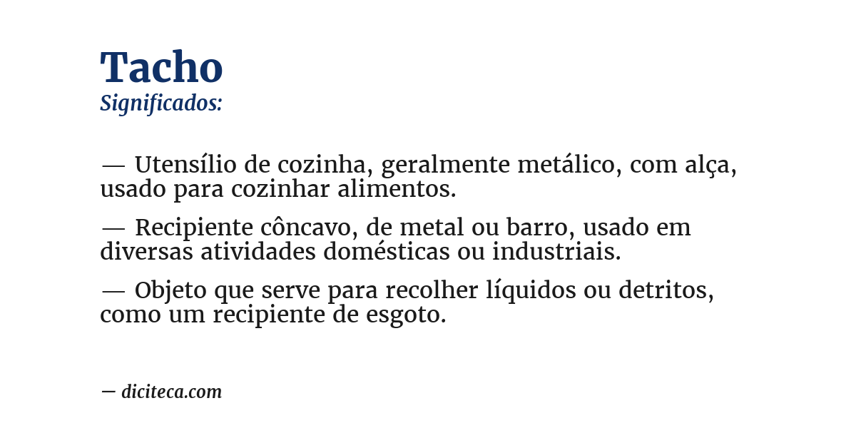 Significado de tacho