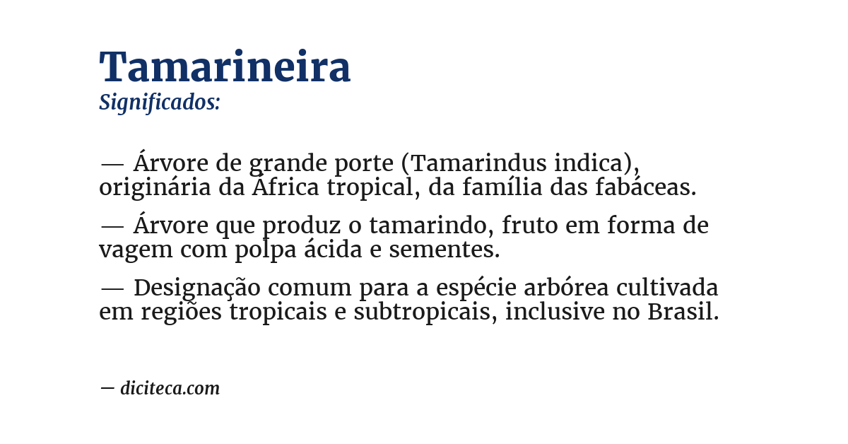 Significado de tamarineira