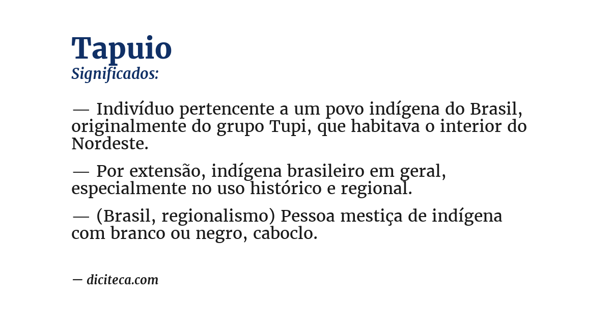 Significado de tapuio