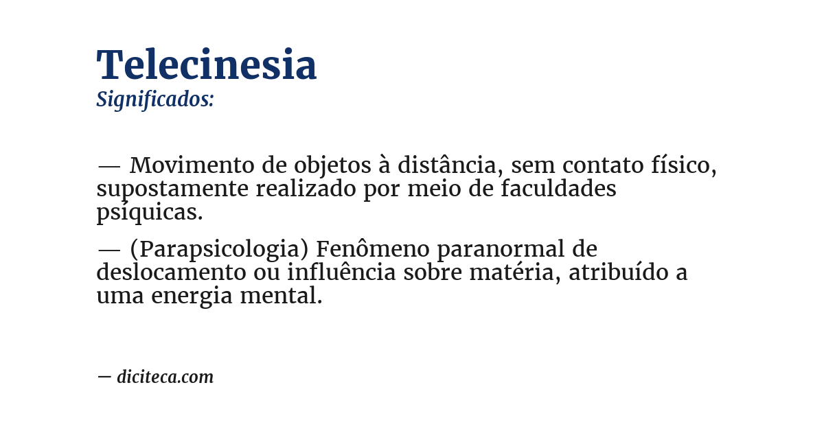 Significado de telecinesia
