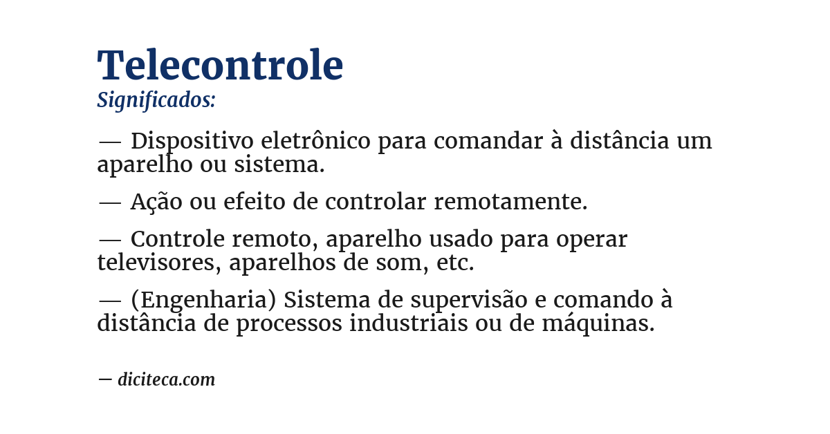 Significado de telecontrole