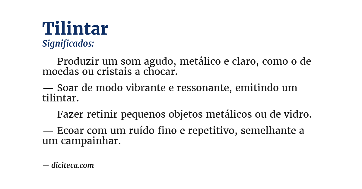 Significado de tilintar