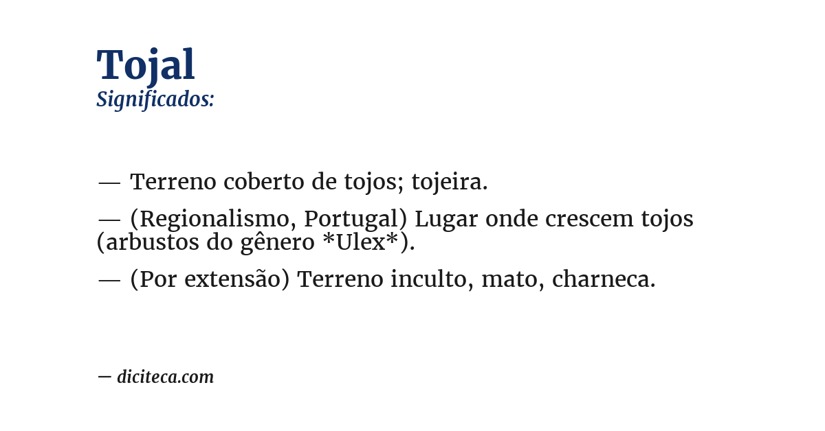Significado de tojal