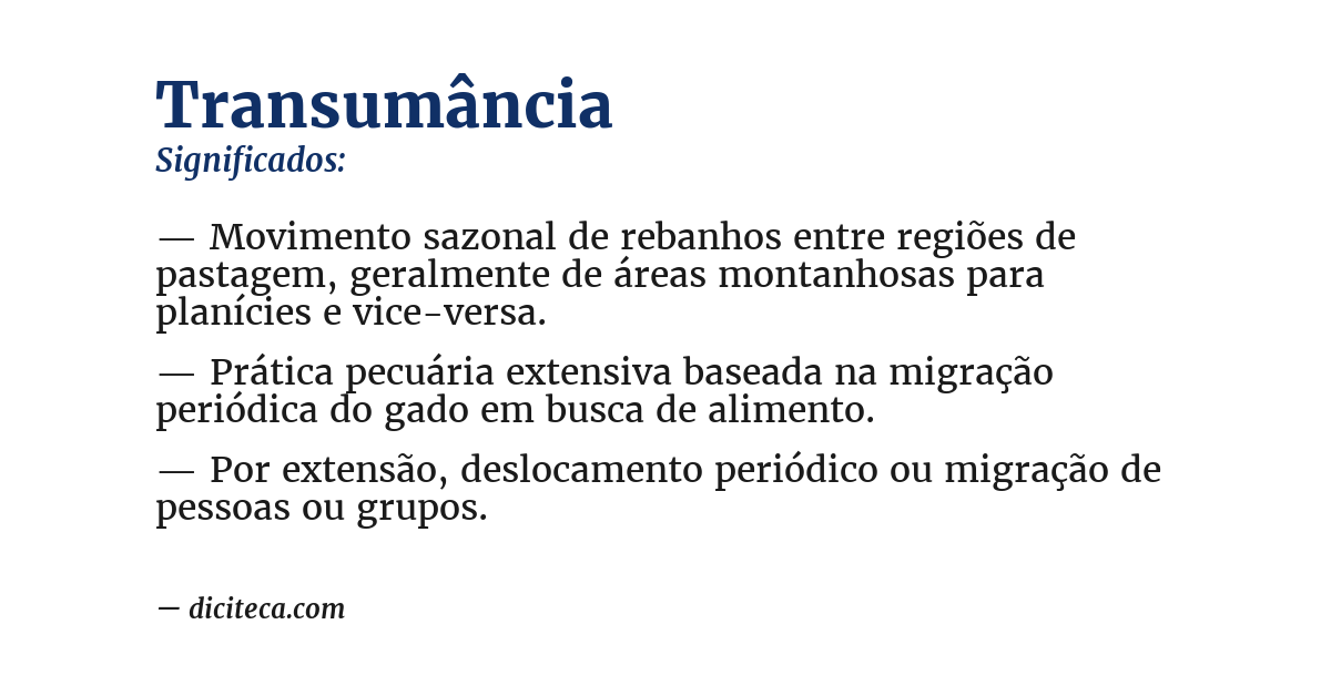 Significado de transumância